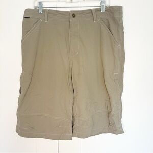 Kuhl Shorts 34 Cargo Brown Casual Hiking Nylon Stretch Lightweight outdoor khaki